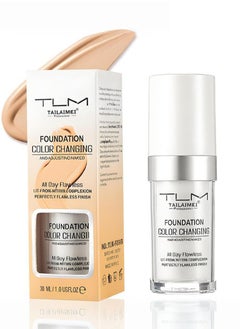 TLM Colour Changing Foundation Full Coverage, Liquid Foundation Makeup Base, Concealer for Flawless Nude Face with SPF Protection  - Image 1