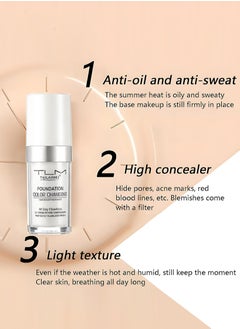 TLM Colour Changing Foundation Full Coverage, Liquid Foundation Makeup Base, Concealer for Flawless Nude Face with SPF Protection  - Image 5