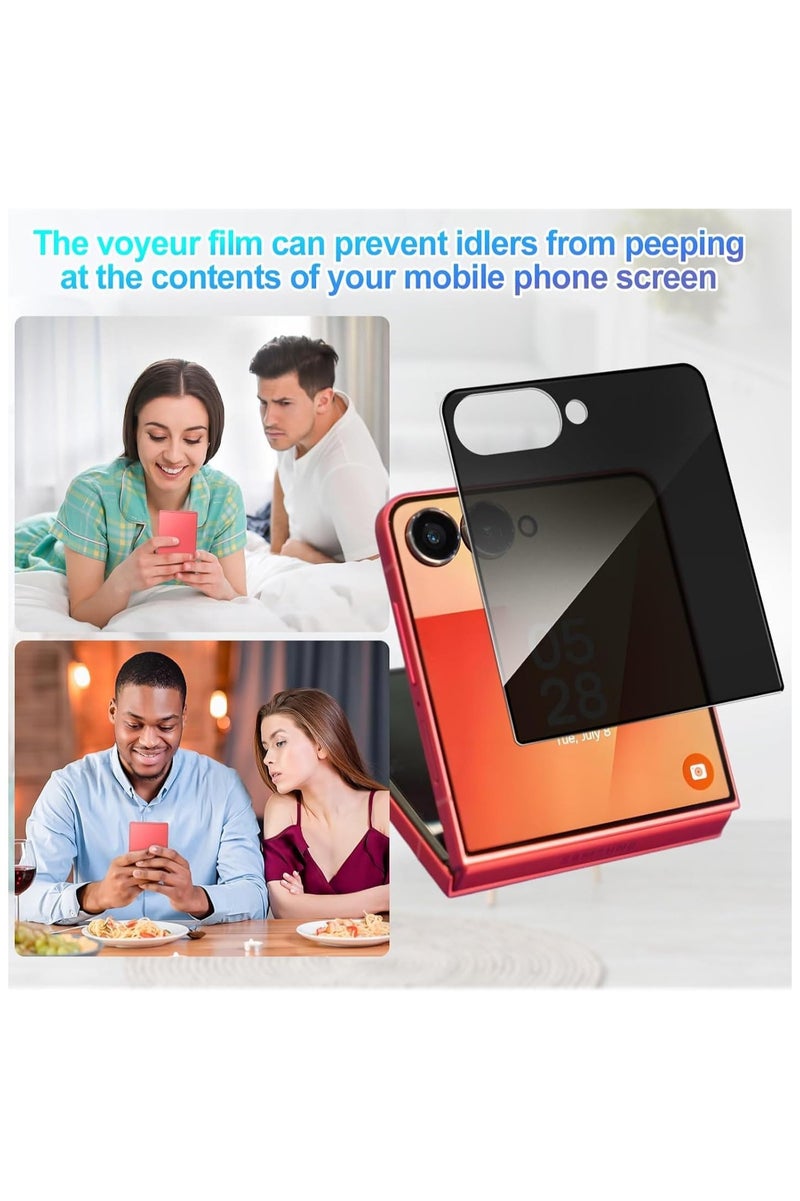 Screen Glass for Samsung Galaxy Z Flip 7 Front Screen Privacy Screen Protector Anti-Spy Tempered Glass Film 9H Hardness Scratch Resistant Glass Screen Protector for Samsung Galaxy Z Flip7 5G 2Pack - Image 5