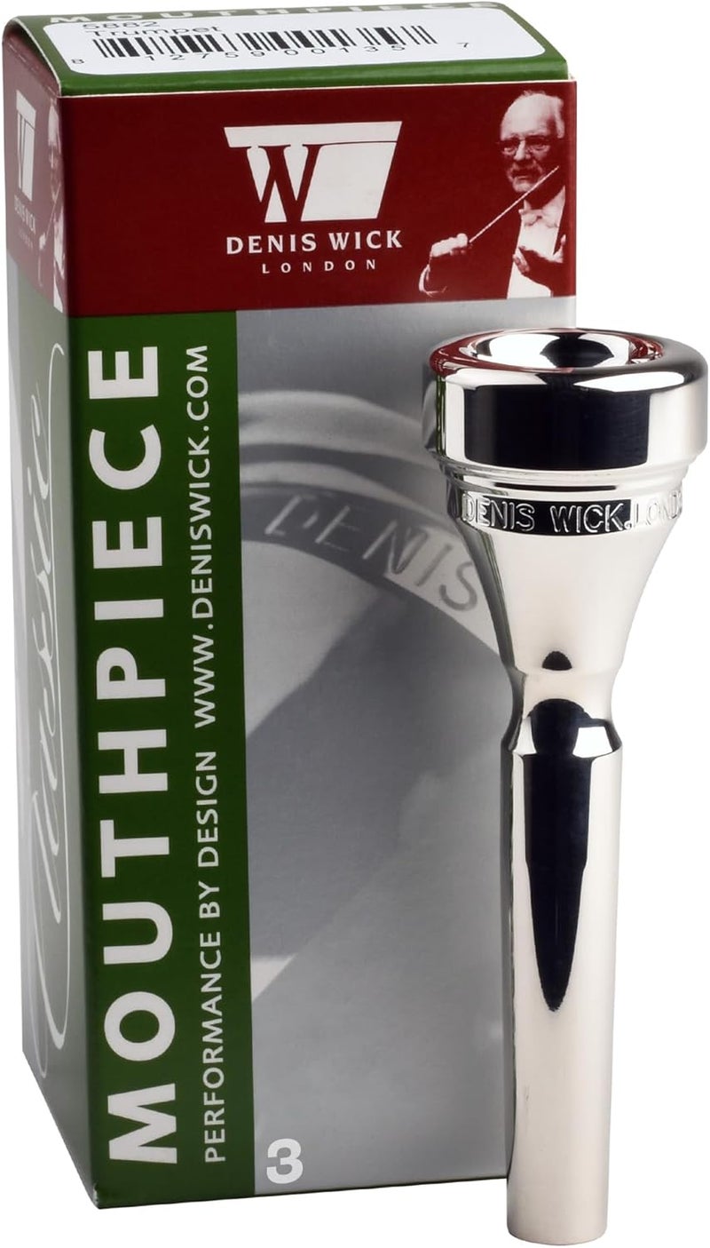 Denis Wick Heritage Classic Trumpet Mouthpiece Silver Plated, 5882-3 - Barrel Backbore for Balanced Airflow and Tone - Trumpet Accessories for Effortless Articulation 16.75 x 5.05 x 3.7mm - Image 1
