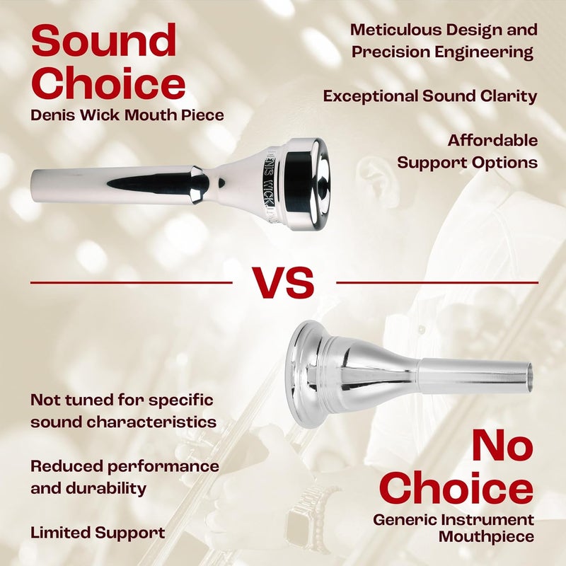 Denis Wick Heritage Classic Trumpet Mouthpiece Silver Plated, 5882-3 - Barrel Backbore for Balanced Airflow and Tone - Trumpet Accessories for Effortless Articulation 16.75 x 5.05 x 3.7mm - Image 5