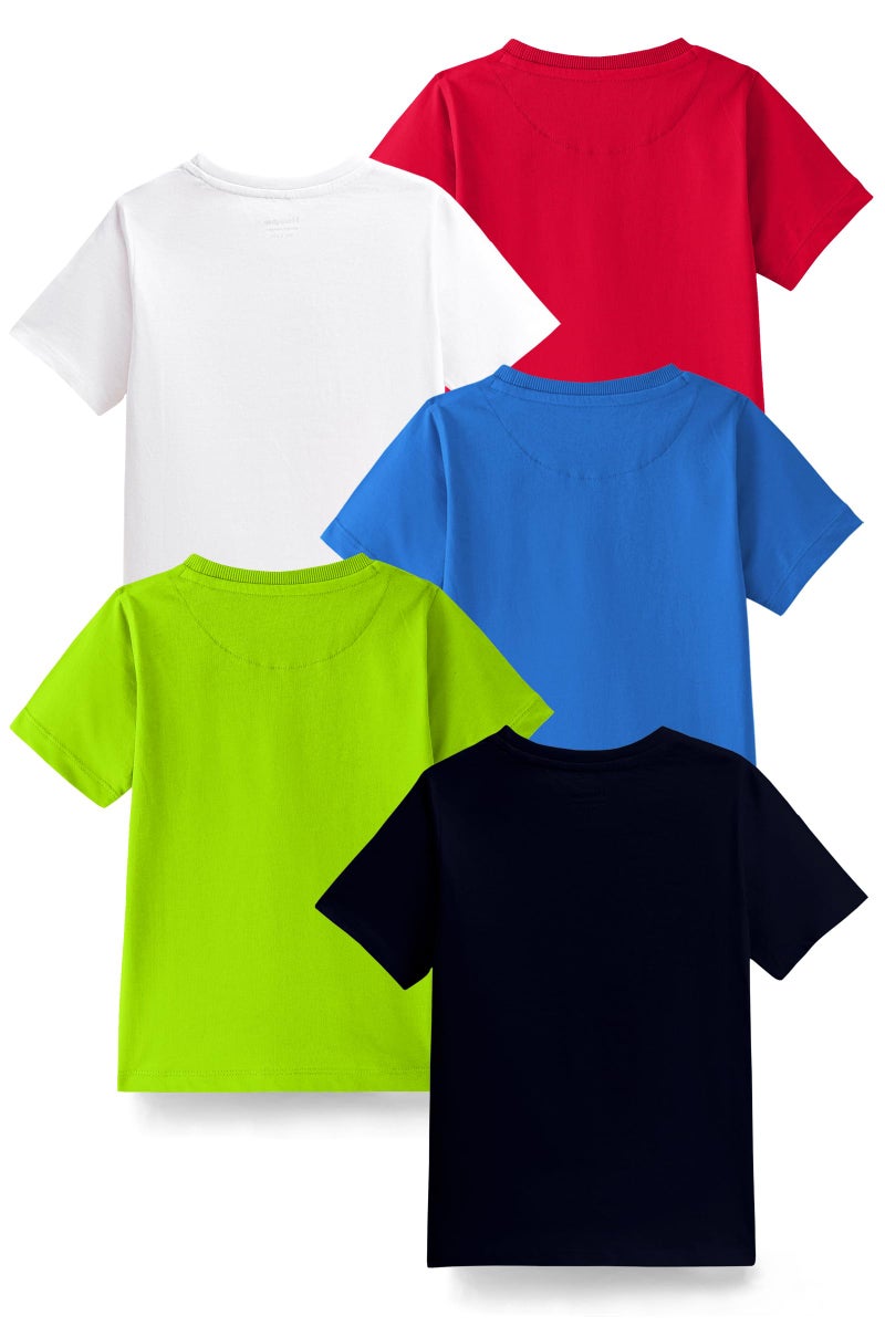 Kuchipoo Boys Regular Fit Half Sleeves Cotton T-Shirts (KUC-TSHRT-436K, 4-5 Years, Multi-Colored) - Image 2