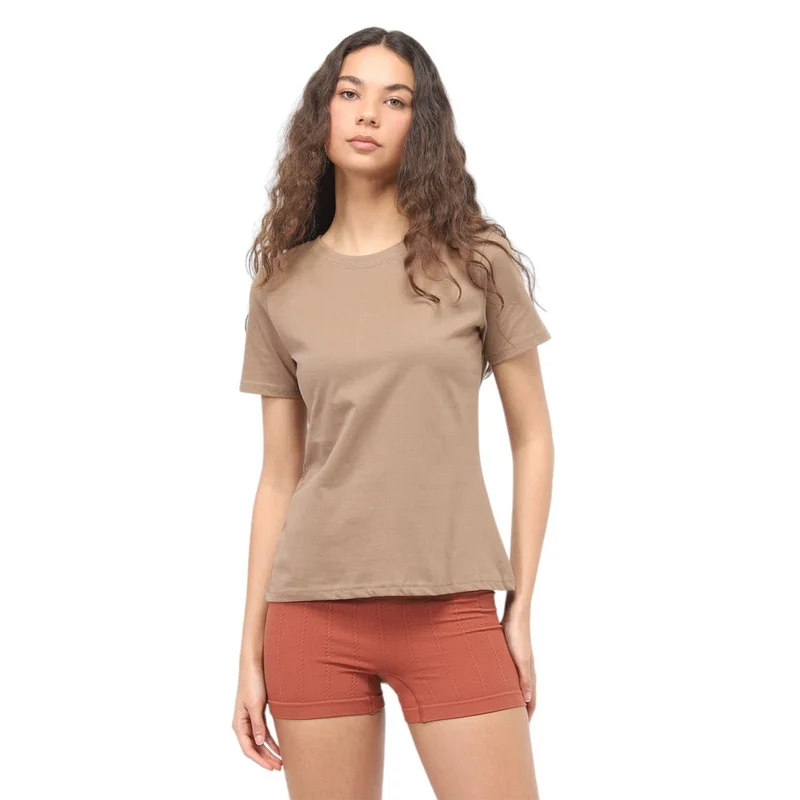 نوبيرو Women's Brown Regular Fit T-Shirt