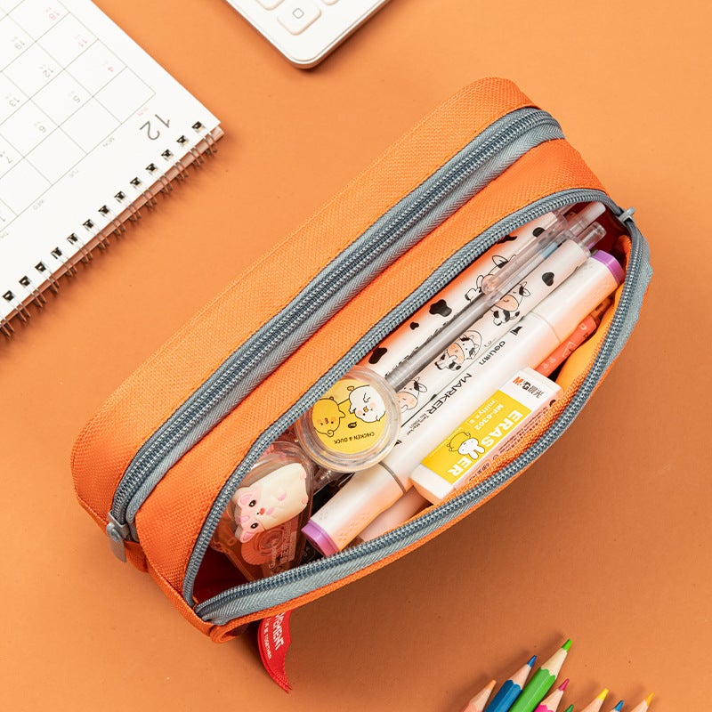 Camouflage Double Layer Pencil Case Boy Junior Senior High School Student Stationery Bag Simple Stationery Pencil Storage Pencil Case - Image 4