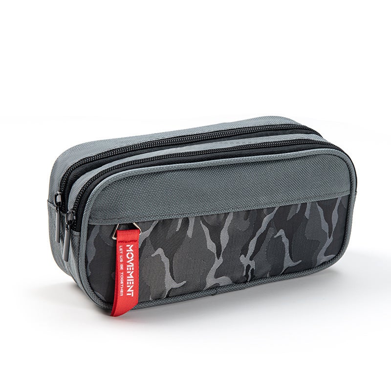 Camouflage Double Layer Pencil Case Boy Junior Senior High School Student Stationery Bag Simple Stationery Pencil Storage Pencil Case - Image 1