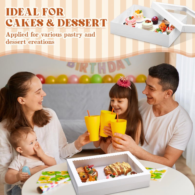 Sinload 10 Pcs 19x14x4 Inch Half Sheet Cake Boxes 5pcs Large Rectangle Bakery Boxes with 5pcs Cake Boards for Pastry Baking, Cupcakes, Donuts, Cookies, Pie Treat Packaging - Image 4