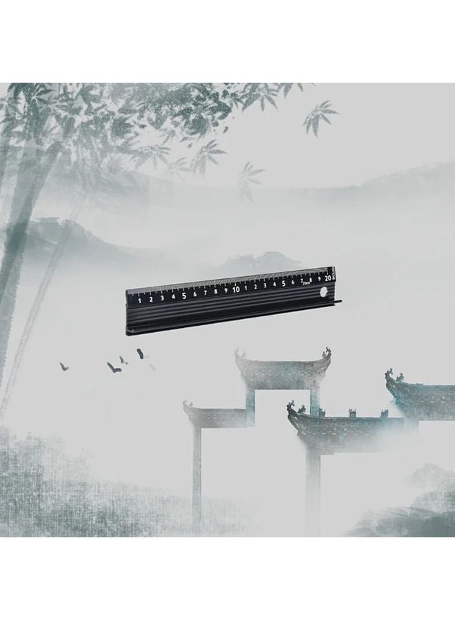 Multifunctional Aluminum Ruler Set 7.87 Inches With Cutting Protection And Non Slip Pads - Image 1