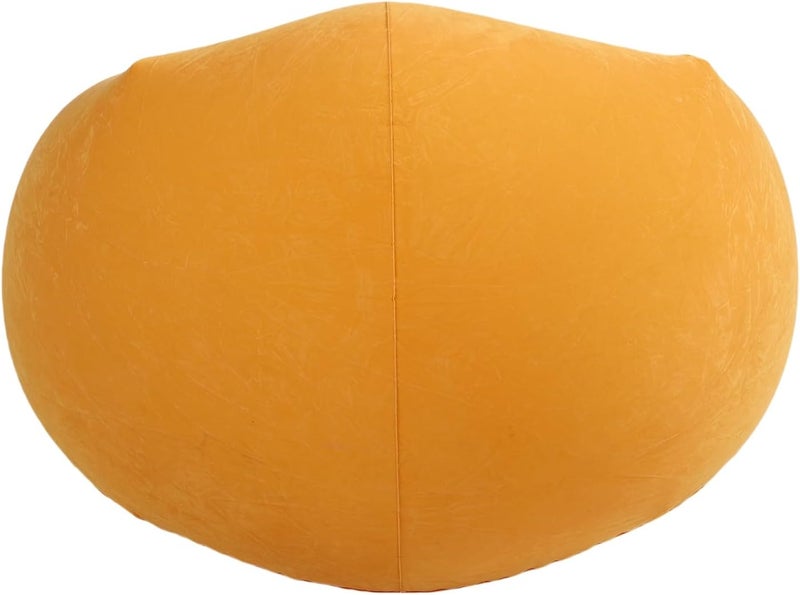 Inflatable Chair Single Sofa PVC Flocking Blow Up Lounge Couch for Living Room Bedroom Office Outdoor Travel (Bright Yellow) - Image 4