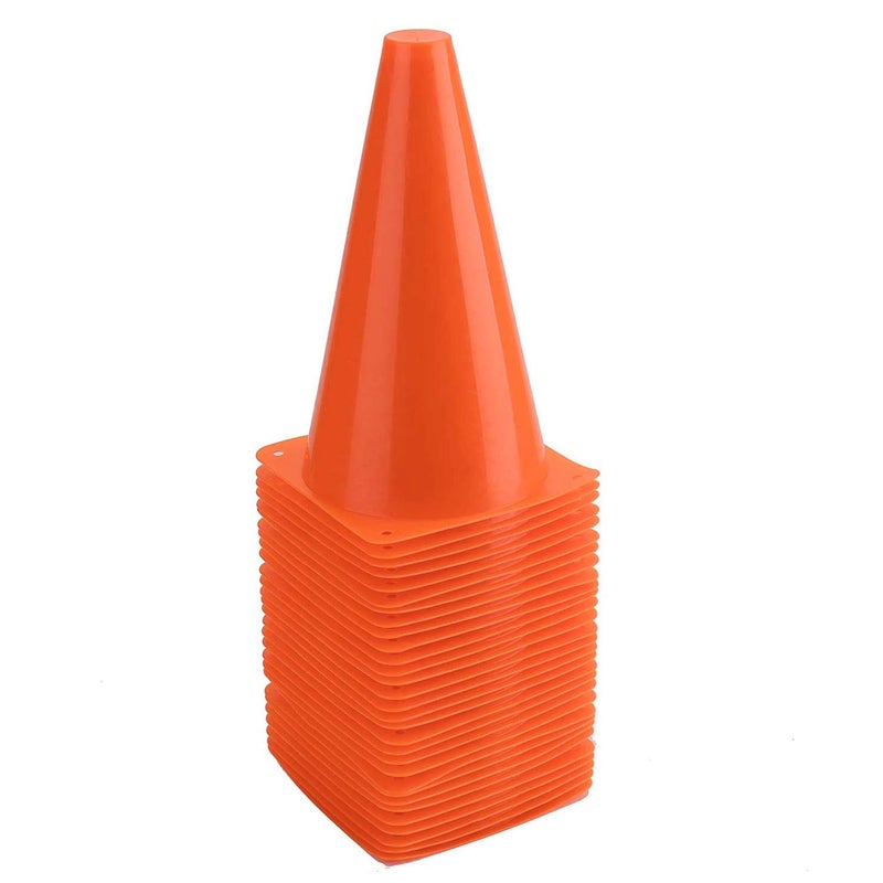 Bekith 30 Pack 9 inch Plastic Traffic Cones Orange Soccer Traning Cones Plastic Agility Sports Cones IndoorOutdoor Use