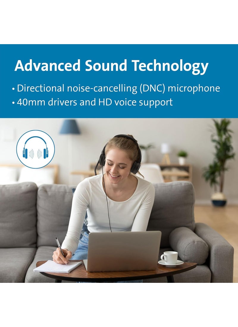 Kensington Kensington H1000 USBC OnEar Headset 270 Rotating NoiseCanceling Microphone Quick Buttons for Volume PlayPause Mute and Busy PCMacLaptop  Black K83450WW  - Image 4