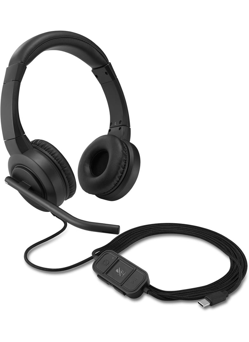 Kensington Kensington H1000 USBC OnEar Headset 270 Rotating NoiseCanceling Microphone Quick Buttons for Volume PlayPause Mute and Busy PCMacLaptop  Black K83450WW  - Image 1