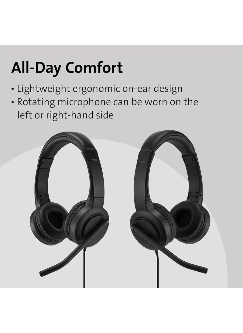 Kensington Kensington H1000 USBC OnEar Headset 270 Rotating NoiseCanceling Microphone Quick Buttons for Volume PlayPause Mute and Busy PCMacLaptop  Black K83450WW  - Image 3