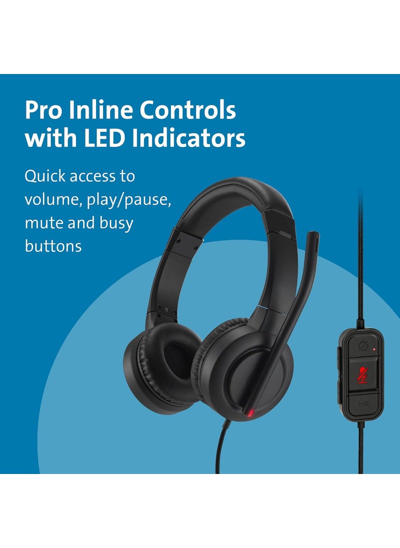 Kensington Kensington H1000 USBC OnEar Headset 270 Rotating NoiseCanceling Microphone Quick Buttons for Volume PlayPause Mute and Busy PCMacLaptop  Black K83450WW  - Image 5