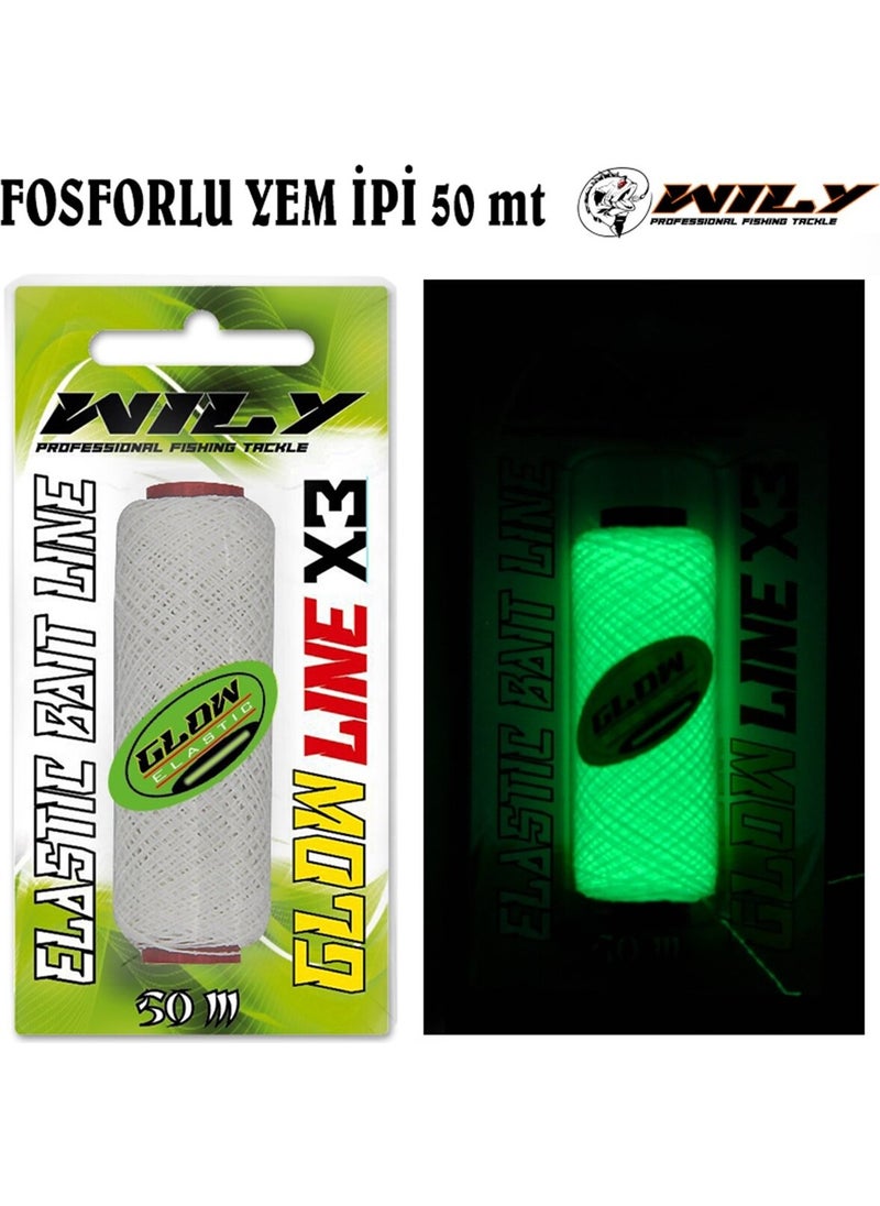 Phosphorescent (Glow) Bait Rope 50 mt