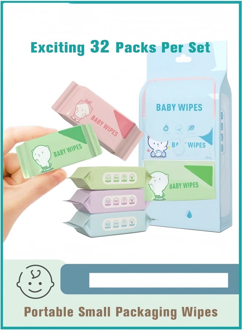 مناديل مبللة صغيرة محمولة، ورق تنظيف اليدين والفم للأطفال والطلاب والرضع بجودة عالية - Image 1