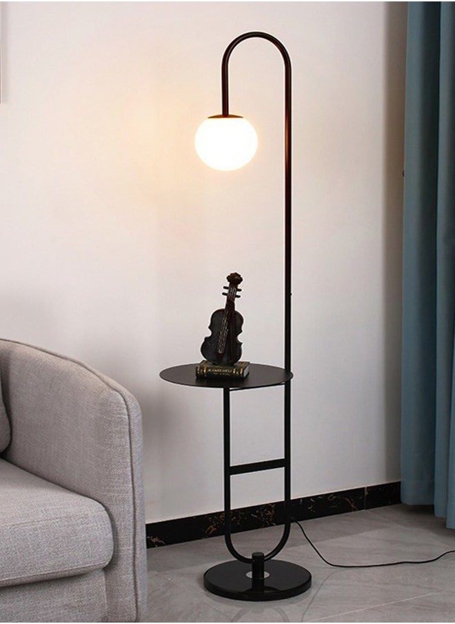 Floor Lamp, 3 Color Mode Floor Lamp White Glass Ball Floor Lamp, Tall Stand Up Light with Tray Couch suitable for Bedroom Bedside Home Decoration Black 153x33 cm - pzsku/Z1A5E758F2B1CA1EC6E04Z/45/_/1716522983/a09ef8bf-50b8-4539-a1f7-b6bb118666fd