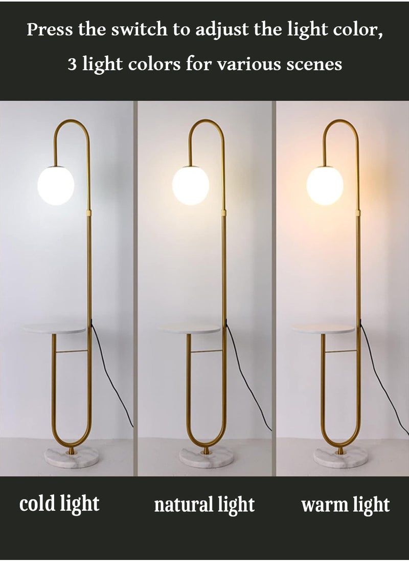 Floor Lamp, 3 Color Mode Floor Lamp White Glass Ball Floor Lamp, Tall Stand Up Light with Tray Couch suitable for Bedroom Bedside Home Decoration Black 153x33 cm - pzsku/Z1A5E758F2B1CA1EC6E04Z/45/_/1723779844/4731a5f5-da95-45f4-a74c-fd51dafe6917