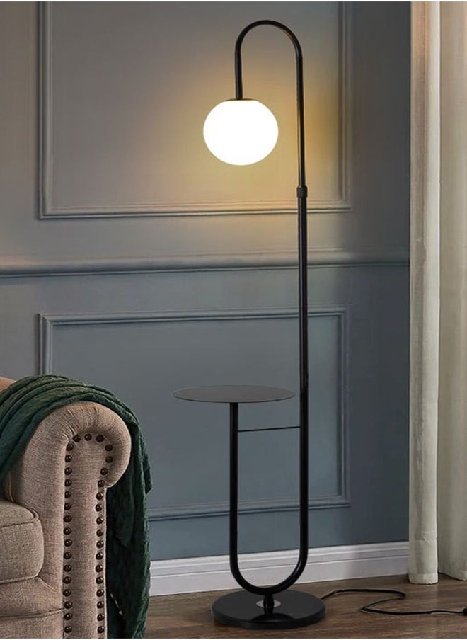 Floor Lamp, 3 Color Mode Floor Lamp White Glass Ball Floor Lamp, Tall Stand Up Light with Tray Couch suitable for Bedroom Bedside Home Decoration Black 153x33 cm - pzsku/Z1A5E758F2B1CA1EC6E04Z/45/_/1723780322/14076b81-378c-4d04-8de1-0354f1444563