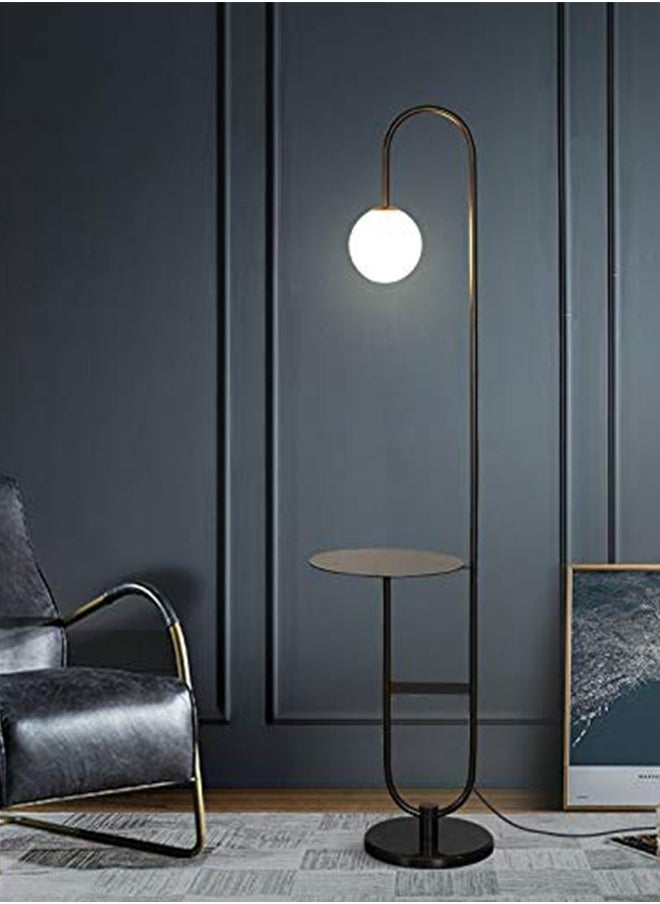 Floor Lamp, 3 Color Mode Floor Lamp White Glass Ball Floor Lamp, Tall Stand Up Light with Tray Couch suitable for Bedroom Bedside Home Decoration Black 153x33 cm - pzsku/Z1A5E758F2B1CA1EC6E04Z/45/_/1723780332/95dcbea8-1956-4a08-bd23-3fcbcb220ce6
