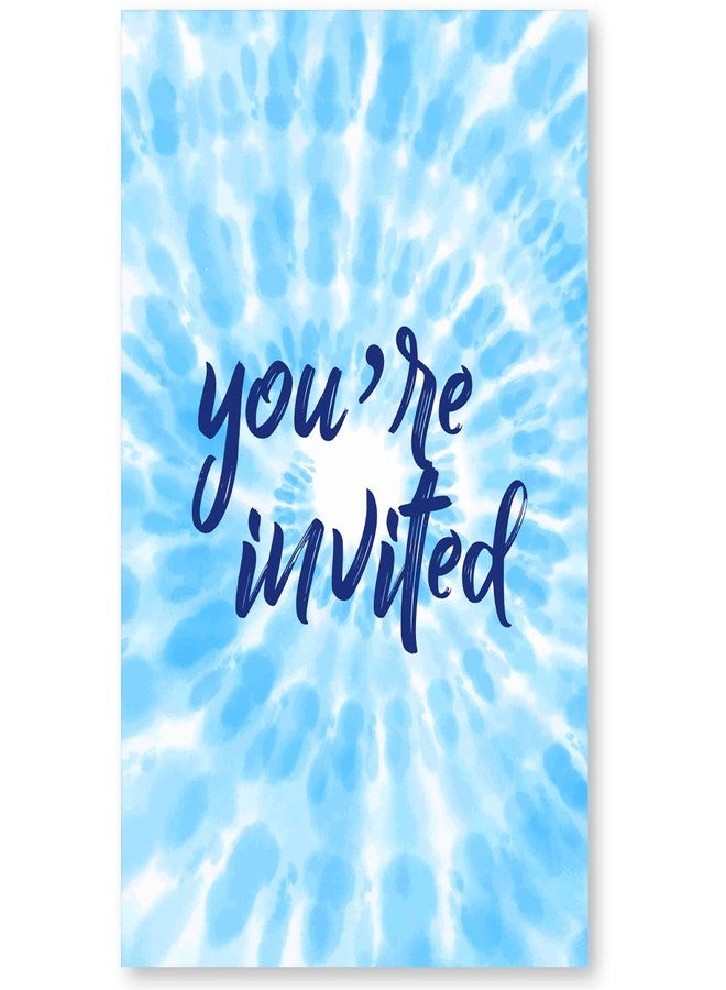 Soiceu Waterslide Birthday Party Invitations with Envelopes Set of 20 Blue Tie Dye Water Slide Birthday Party Invites for Boys - Image 3