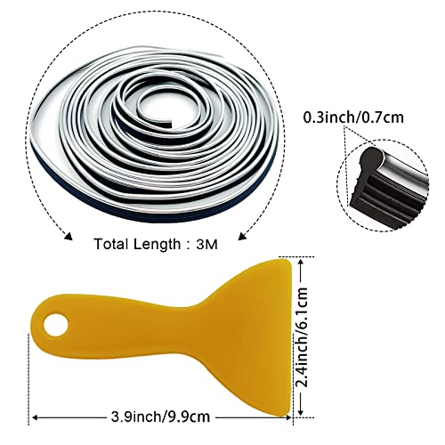 OSIFIT Car Interior Trim Strips,Universal 9.8 ft Car Electroplating Decoration Styling Door Dashboard, Flexible Interior Trim Accessories with Installing Tool(Silver) - Image 2