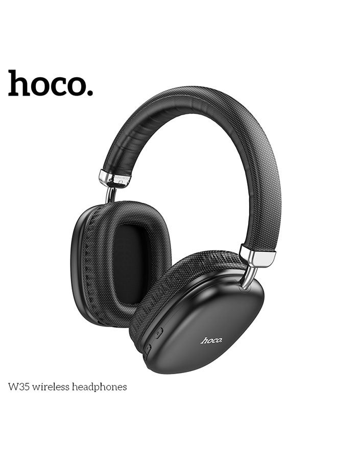 hoco. W35 Wireless Headphones 40h Long Usage Time(Black) - Image 3