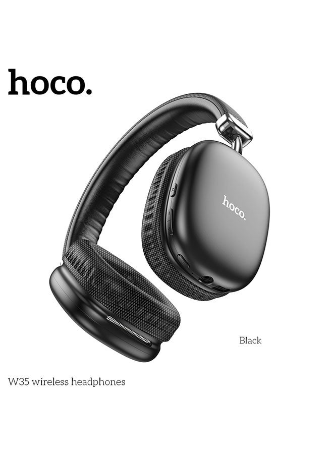 hoco. W35 Wireless Headphones 40h Long Usage Time(Black) - Image 1