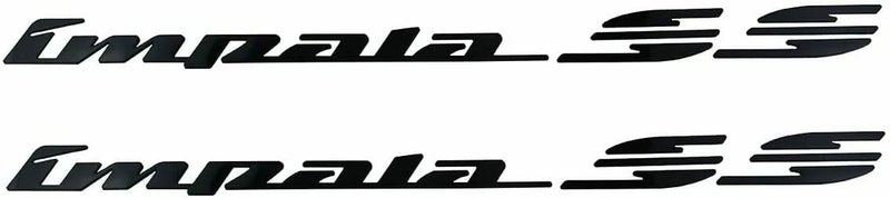 2Pcs 9496 Impala Ss Rear Quarter Panel Emblem 3D Letter Badge Sticker Decal Nameplate Replacement for SS Matt Black
