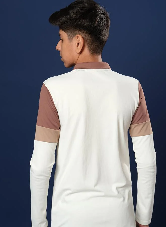 Technosport Technosport Color Block Long Sleeve Polo T-Shirt