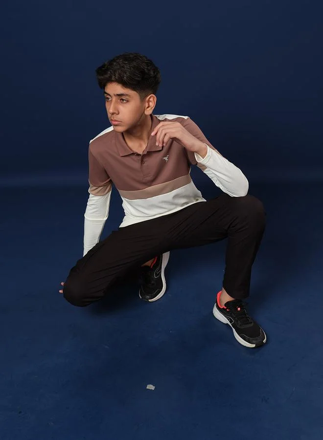 Technosport  Color Block Long Sleeve Polo T-Shirt for Men | Best Price UAE