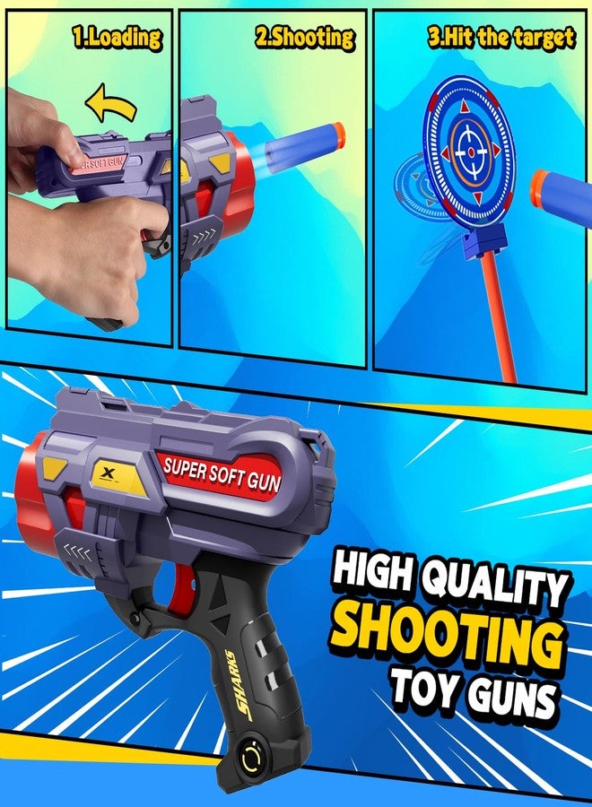 HLDYA Rocket Shooting Games Toys with Rotating Target 2 Toy Guns 20 Foam Darts Kids Outdoor Toys for Boys Age 5 6 7 8 9 10+ Year Old Carnival Games Compatible with Nerf Guns - Image 5