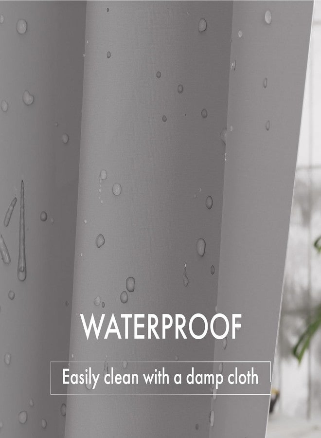 AmazerBath Shower Curtain Liner, 72x78 Grey Shower Curtain Liner, Cute Plastic Shower Curtain Liners, Lightweight Waterproof PEVA Gray Shower Curtains for Bathroom with Magnets and 12 Grommet Holes - Image 3