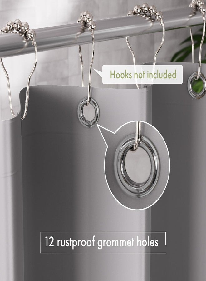 AmazerBath Shower Curtain Liner, 72x78 Grey Shower Curtain Liner, Cute Plastic Shower Curtain Liners, Lightweight Waterproof PEVA Gray Shower Curtains for Bathroom with Magnets and 12 Grommet Holes - Image 4