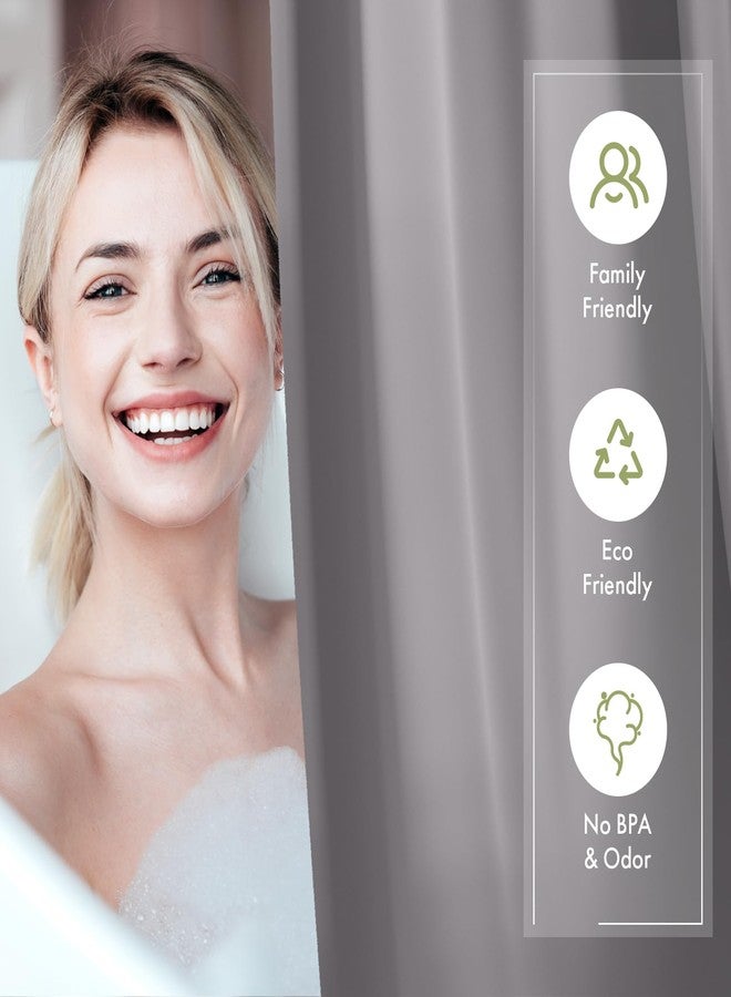 AmazerBath Shower Curtain Liner, 72x78 Grey Shower Curtain Liner, Cute Plastic Shower Curtain Liners, Lightweight Waterproof PEVA Gray Shower Curtains for Bathroom with Magnets and 12 Grommet Holes - Image 2