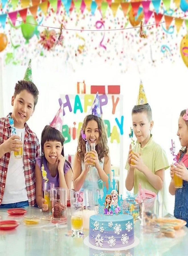 ٦ قطع من زينة كعكة عيد الميلاد اللطيفة المستوحاة من شخصيات الأنمي، زينة كعكة أميرة الثلج، مثالية لحفلات أعياد الميلاد، والحفلات ذات الطابع الخاص، والاحتفالات اليومية. - Image 5