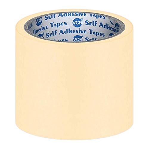 VCR Masking Tape - 20 Meters in Length 96mm / 4" Width - 1 Roll Per Pack - Easy Tear Tape, Best for Carpenter, Labelling, Painting and leaves no residue after a peel. - Image 1