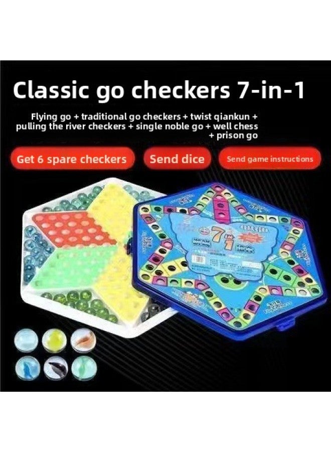 Wholesale Large Glass Beads Checkers Board Vintage Children Adult Primary School Students Billiard Game Toy Flying Chess