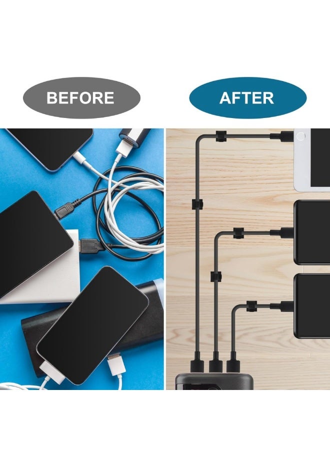 50Pcs Adhesive Cable Clips, Outdoor Christmas Decorations Hooks, Wall Wire Clips for Cable Management, Cord Hider Organizer for Under Desk, Wall, Car and Electric Wires - Image 3