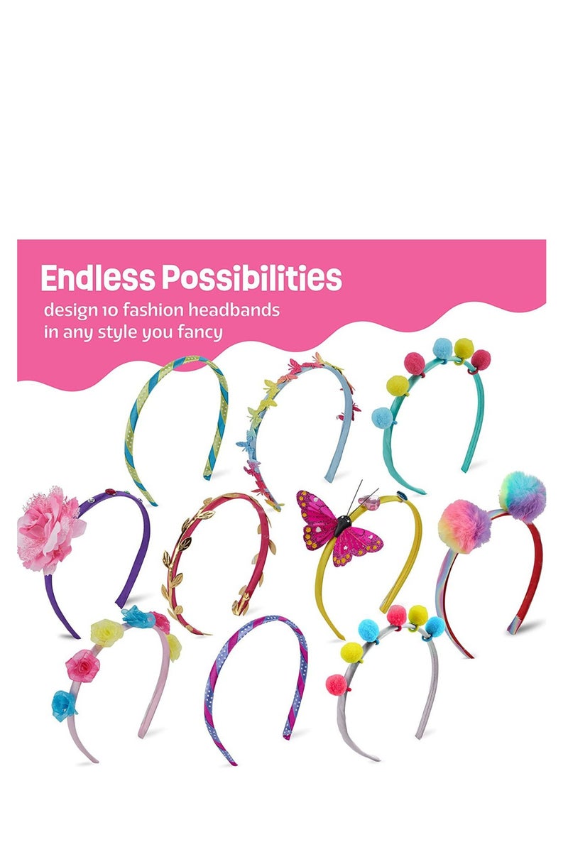 Headband Making Kit for Girls - Make Your Own Fashion Headbands for Kids - DIY Hair Accessories Set - Arts & Crafts Gift for Ages 5-12 Year Old Girl - Little Children's Art & Craft Gifts - Image 3