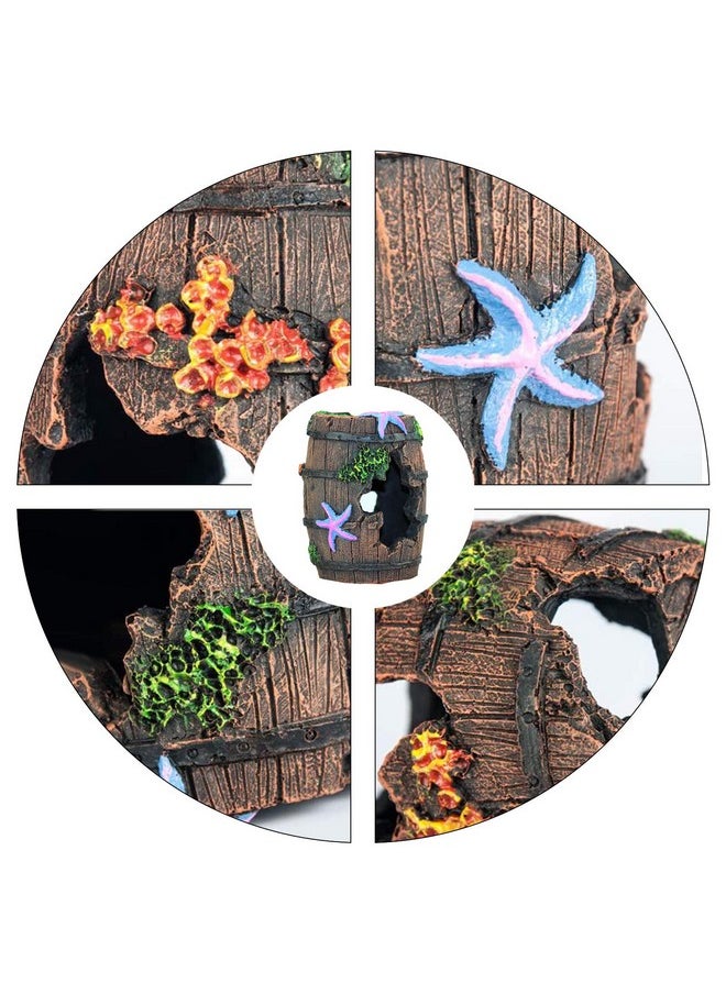 WishLotus - Aquarium Fish Tank Decorations, Aquarium Hideout House Theme Plastic Plants Fish Cave Aquarium Castle Mermaid Ornaments, Shipwreck Hideouts Fish Tank Accessories Décor - Image 1