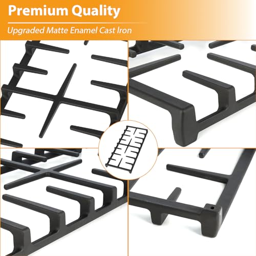 FlameDuty Upgraded WB31X27151 Side Grates WB31X27150 Center Grates Replacement for GE General Electric Stove Parts, WB31X24736 WB31X24737 Cast Iron Grate Cooktop Burner for JGBS66REKSS JGB735SPSS Stove Grate - Image 5