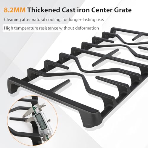 FlameDuty Upgraded WB31X27151 Side Grates WB31X27150 Center Grates Replacement for GE General Electric Stove Parts, WB31X24736 WB31X24737 Cast Iron Grate Cooktop Burner for JGBS66REKSS JGB735SPSS Stove Grate - Image 4