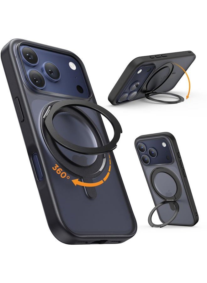SURPHY for iPhone 17 Pro Case 6.3 Inch With Rotable Magnetic Ring Stand Compatible with MagSafe, Slim Matte Shockproof Phone Cover 6.3" 2025, Black - Image 1