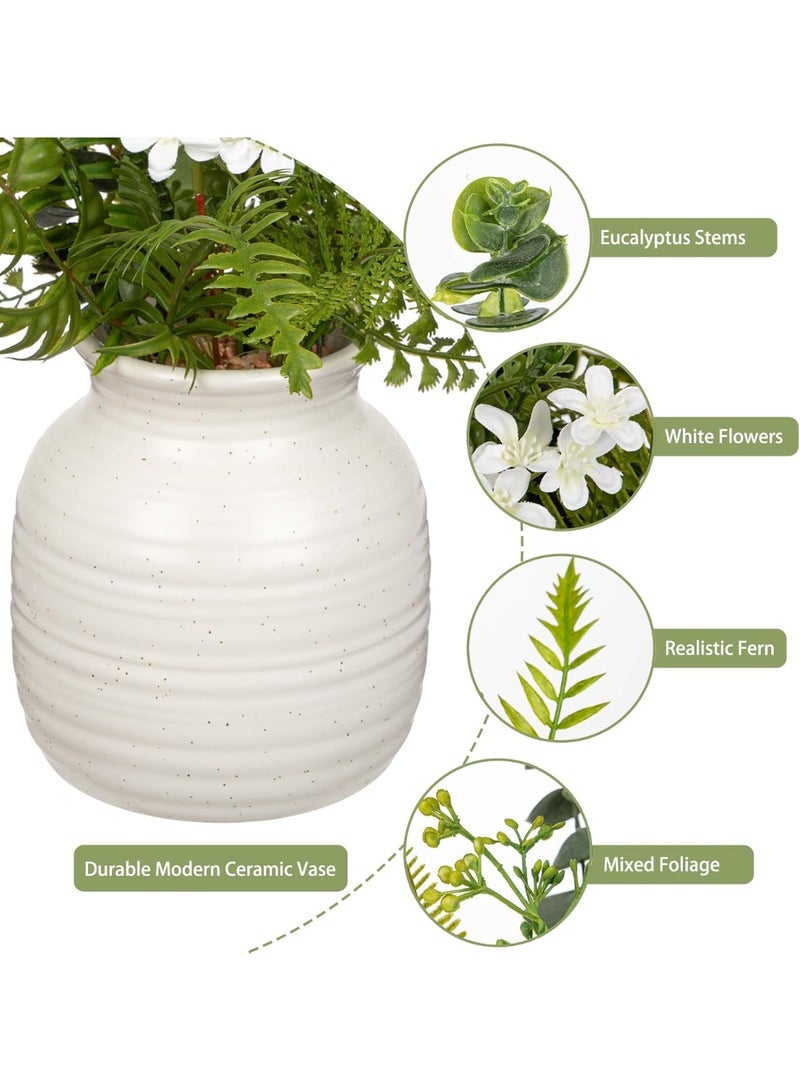 Artificial Plants & Flower Arrangement with Ceramic Vase, 39 cm Height - Image 2