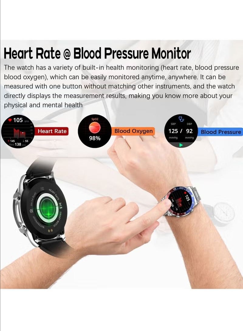 RollsTimi  Men's Smart Watch Bluetooth Call, Real-Time Heart Rate Sleep Monitor Sports Smart Watch. - Image 3