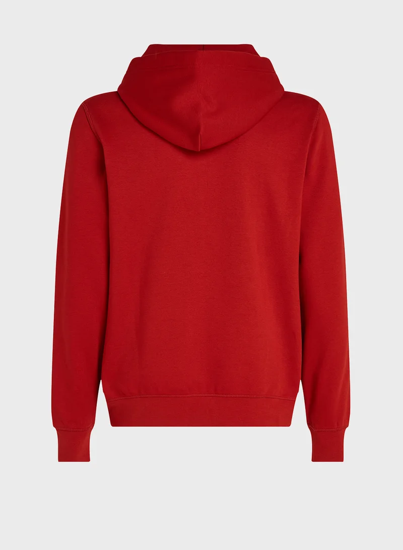تومي هيلفيغر Logo Pocket Detail Hoodie