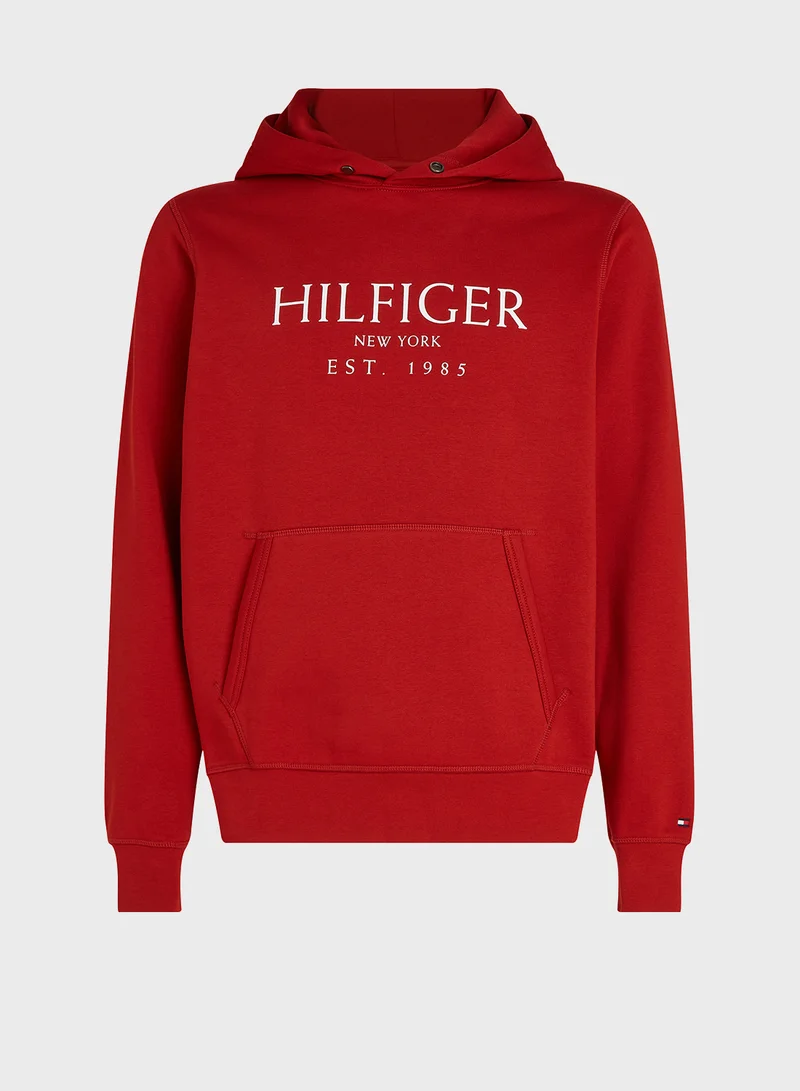 تومي هيلفيغر Logo Pocket Detail Hoodie