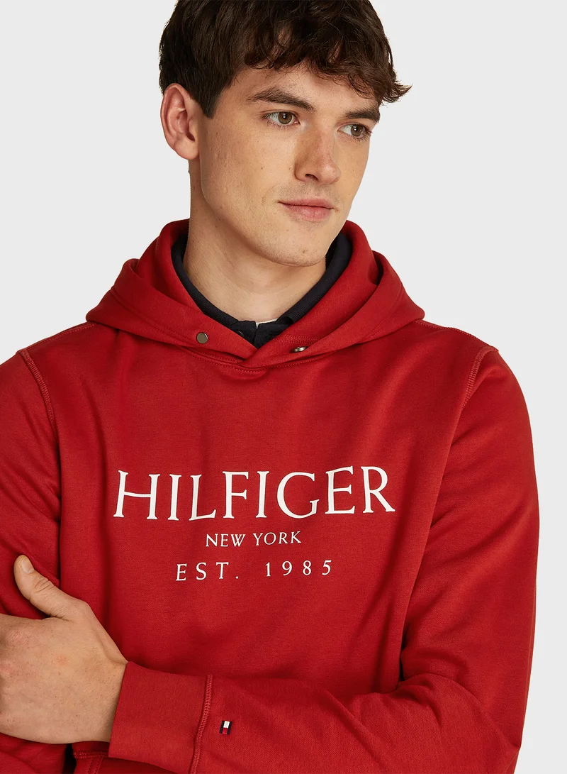 تومي هيلفيغر Logo Pocket Detail Hoodie