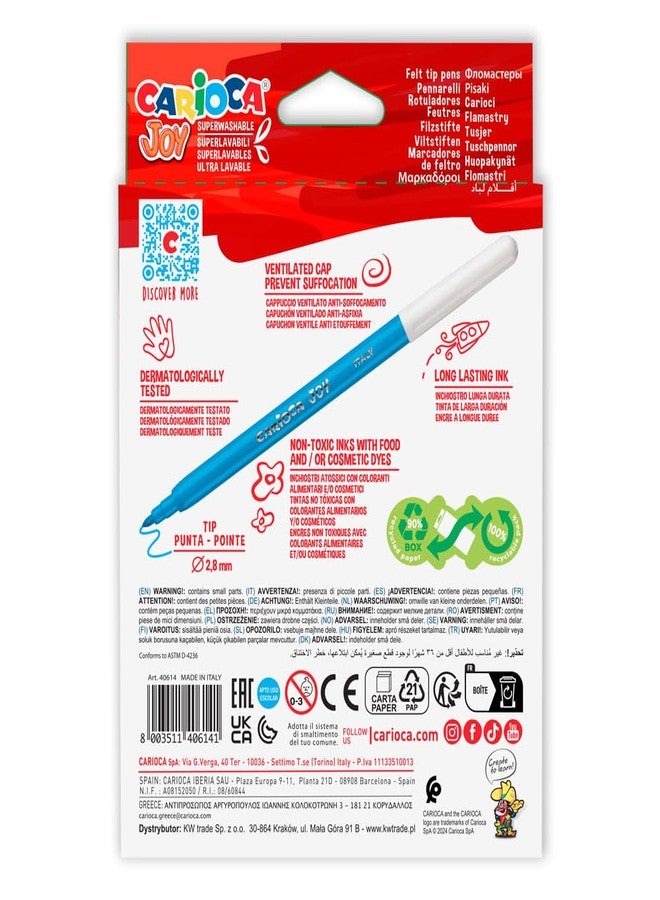 CARIOCA 40614 Joy Super Washable Felt Tip Pen (Pack of 12) - Image 2