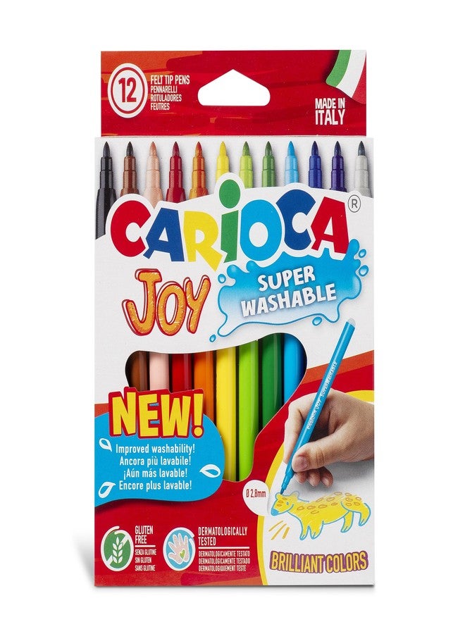 CARIOCA 40614 Joy Super Washable Felt Tip Pen (Pack of 12) - Image 1
